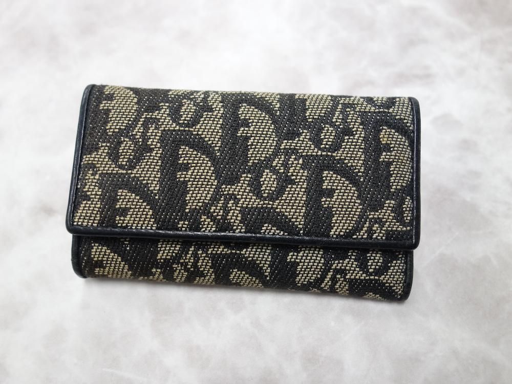 christian dior キーケース　6連　トロッター　グレー　ブラック クリスチャンディオール6連キーケース ブラック レディース キー