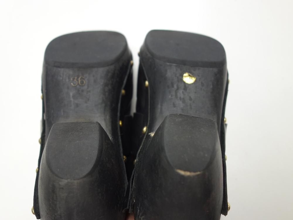 OLD GUCCI オールド グッチ レザー ビット ウッドサンダル イタリア製