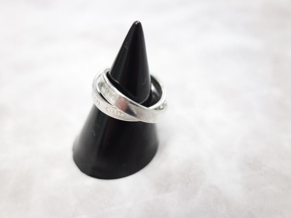 ティファニー　2連　リング　インターロッキング TIFFANY ティファニー インターロッキング ニ連リング silver925