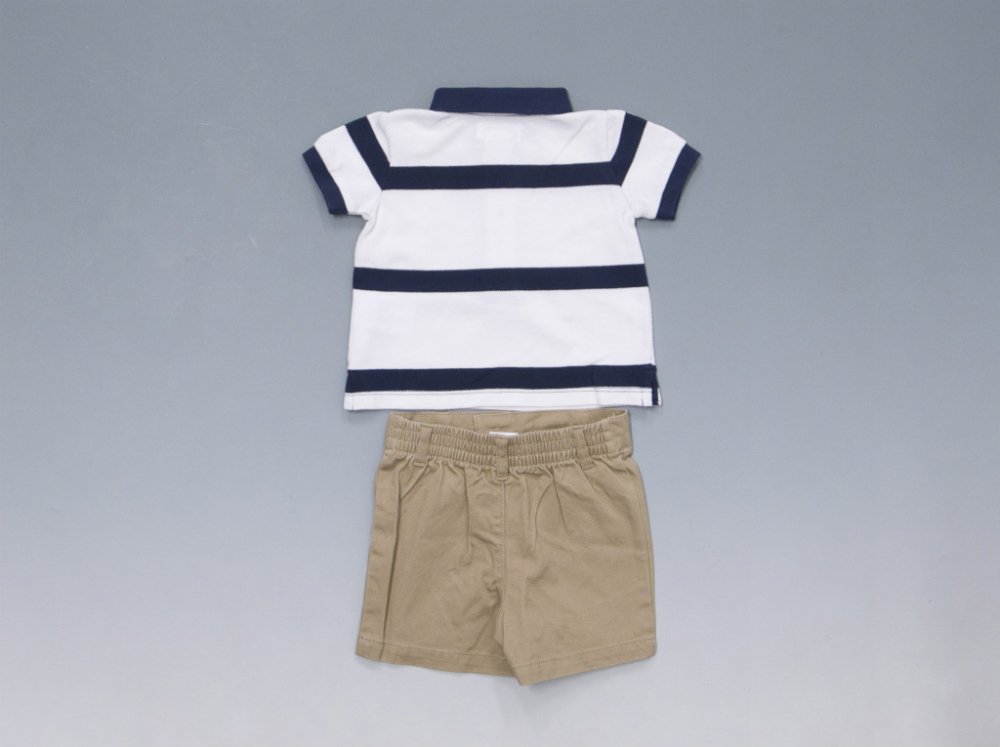 <img class='new_mark_img1' src='https://img.shop-pro.jp/img/new/icons20.gif' style='border:none;display:inline;margin:0px;padding:0px;width:auto;' />POLO RalphLauren Baby　　ストライプ ビックポニーポロ チノショーツセット