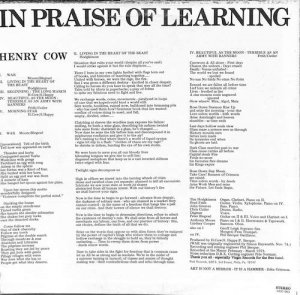 HENRY COW, SLAPP HAPPY / In Praise Of Learning(LP) - レコード買取＆販売のだるまや