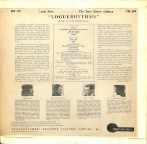 ANNIE ROSS, Tony Kinsey Quintet / Loguerhythms: Songs From The
