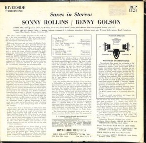 SONNY ROLLINS, BENNY GOLSON / Saxes In Stereo(LP) - レコード買取