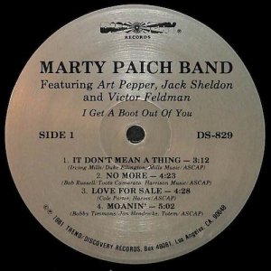 MARTY PAICH BAND / I Get A Boot Out Of You(LP) - レコード買取