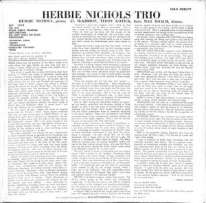 HERBIE NICHOLS TRIO / Herbie Nichols Trio(LP) - レコード買取＆販売