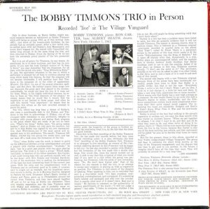 BOBBY TIMMONS TRIO / In Person(LP) - レコード買取＆販売のだるまや