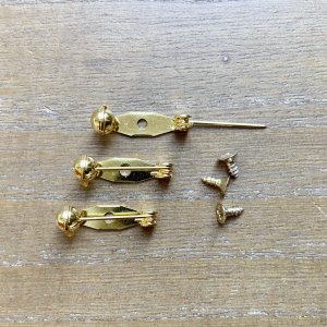 ブローチ金具 回転ピン シルバー + ねじ 20mm 3個セット - [手芸用品・パターンの通販]cherin - cherin