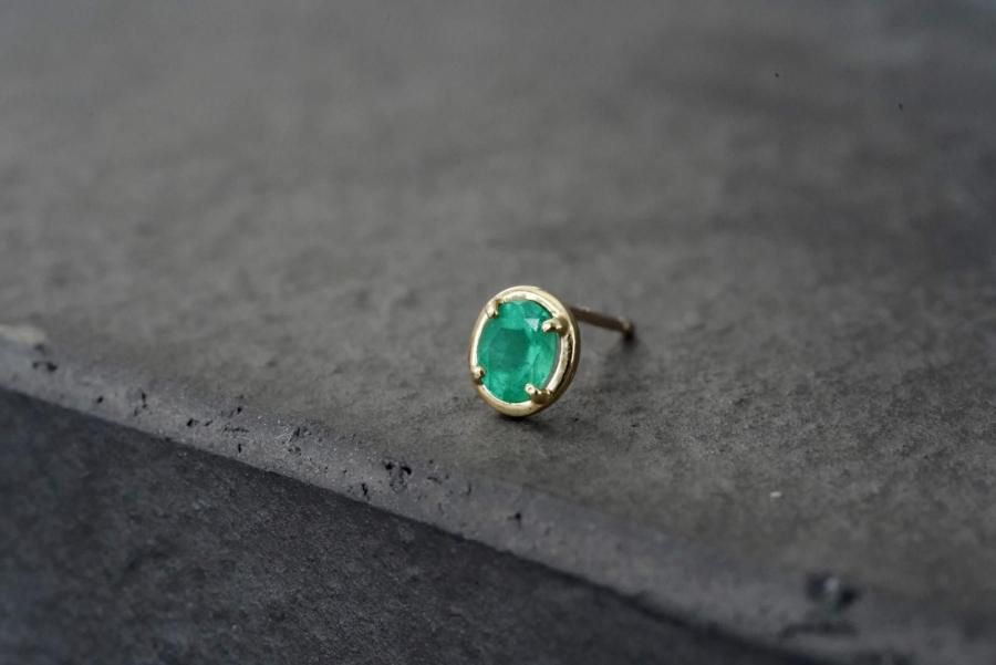 K10YG トムソナイトとマルチカラースピネルのピアス