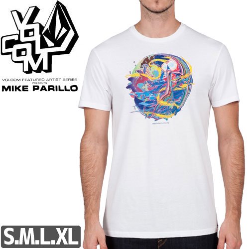 【VOLCOM ボルコム Tシャツ】MIKE PARILLO FEATURED ARTIST S/S TEE【ホワイト】NO93