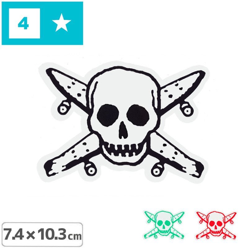 Fourstar フォースター Sticker ステッカー Pirate 3色 7 4cm X 10 3cm No4