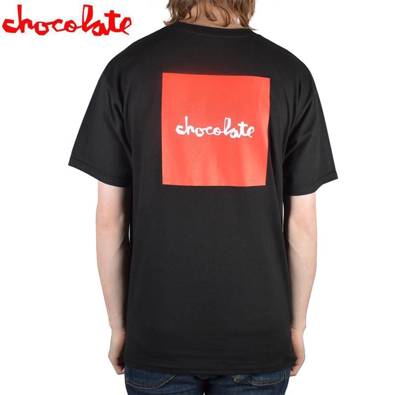 チョコレート Chocolate Tシャツ Red Square ブラック No147