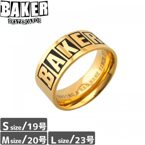 【BAKER ベーカー スケボー 小物】BAKER LOGO RING【ゴールド】NO1