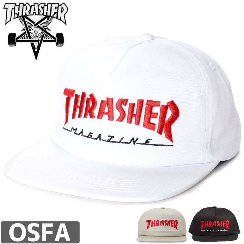 thrasher ブラック×ブラック キャップ ベースボール スケボー - 帽子