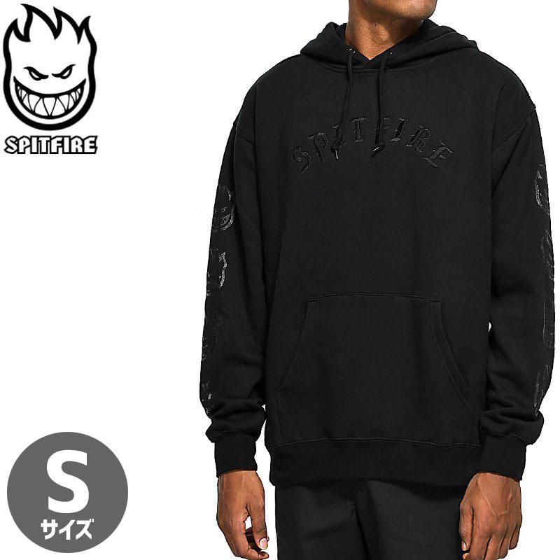 スピットファイア SPITFIRE スケボー パーカー OLD ENGLISH BLACK HOODIE ブラック NO30