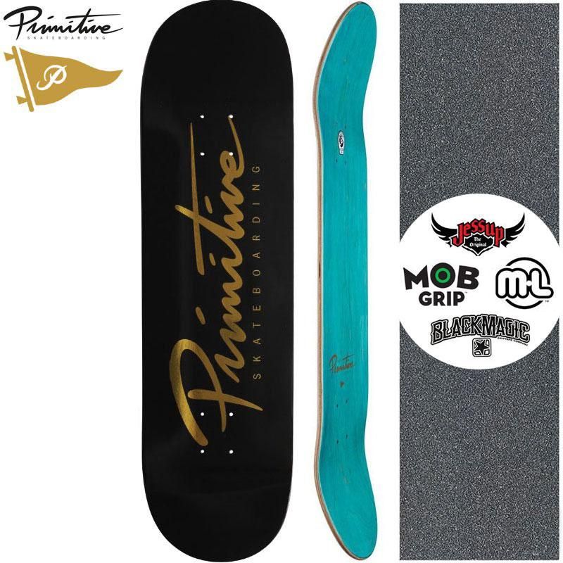 Primitive プリミティブ スケボー デッキ Nuevo Black Gold Team Deck No60