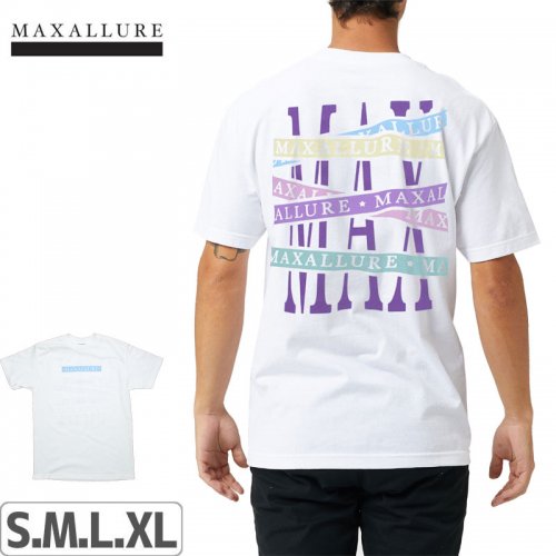 【MAXALLURE マックス アルーア スケボー Tシャツ】STARTING LINE TEE【ホワイト】NO1