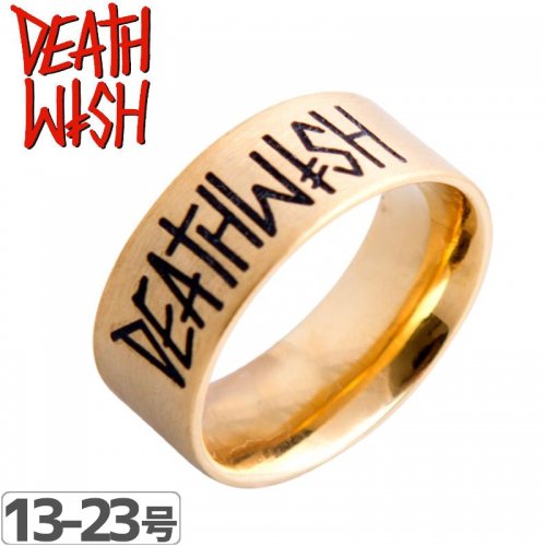 【デスウィッシュ DEATHWISH スケボー リング 指輪】DEATHSPRAY GOLD RING【ゴールド】NO2