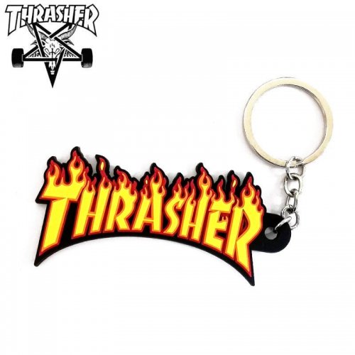 【スラッシャー THRASHER キーホルダー】Flame Keychain USAモデル【3.8cm x 8.5cm】NO05