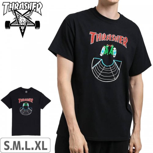 【スラッシャー THRASHER Tシャツ】USモデル Doubles T-shirt【ブラック】NO115