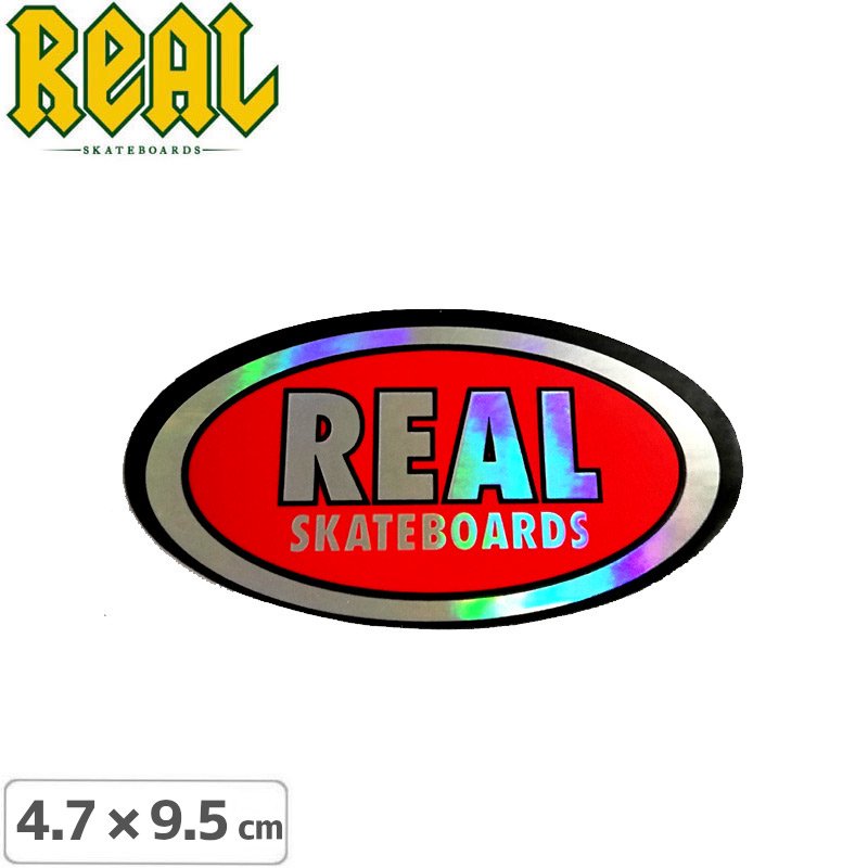 ڥꥢ REAL SKATEBOARD ܡ ƥåLOGO STICKER4.7cm x 9.5cmNO48