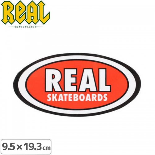 【リアル REAL SKATEBOARD スケボー ステッカー】OVAL STICKER【9.5cm x 19.3cm】NO49