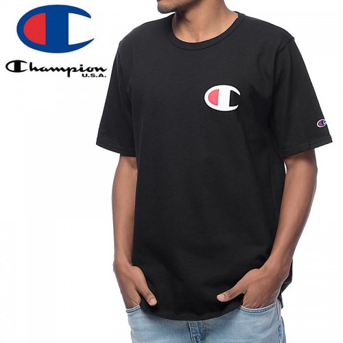 【CHAMPION チャンピオン Tシャツ】HERITAGE PATRIOTIC C TEE USAモデル【ブラック】NO3