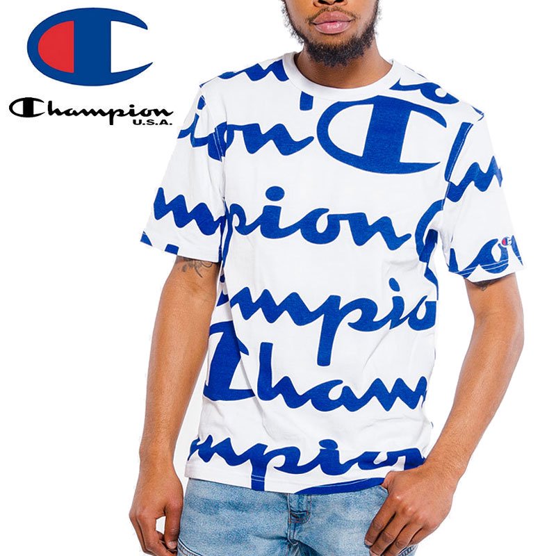 CHAMPION チャンピオン Tシャツ ALL-OVER SCRIPT LOGO TEE USAモデル NO13