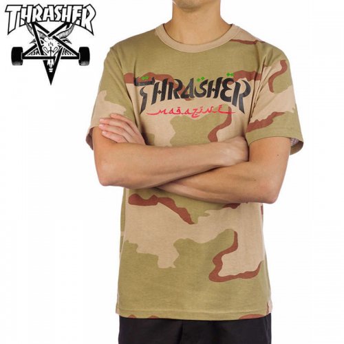 【スラッシャー THRASHER Tシャツ】CALLIGRAPHY T-SHIRT デザートカモ NO121