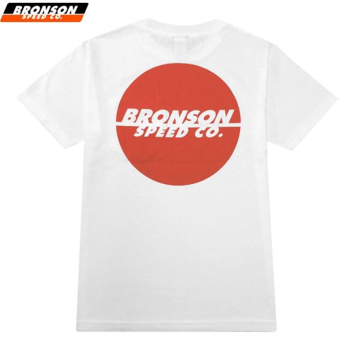 【BRONSON SPEED CO ブロンソン スケボー Tシャツ】ONE COLOR SPOT POCKET TEE ホワイト×オレンジ NO7