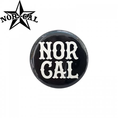 【ノーカル NOR CAL スケボー バッヂ】1-1/4 BUTTON 缶バッチ NORCAL 3cm ブラック NO1