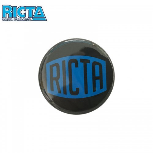 【リクタ RICTA スケボー バッヂ】1-1/4 BUTTON 缶バッチ RICTA 3cm ブラック/ブルー NO1