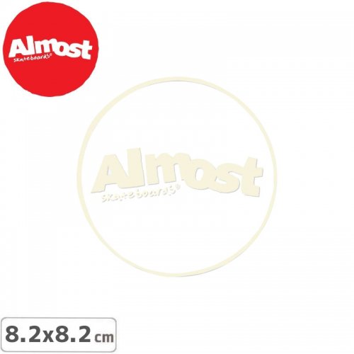 【ALMOST オルモスト ステッカー】WITE LINE STICKR【8.2cm x 8.2cm】NO116