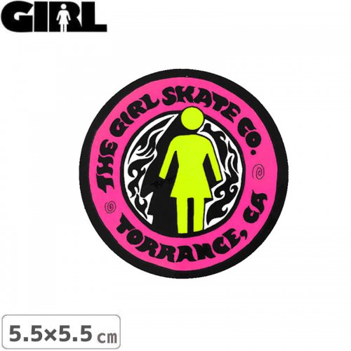 GIRL ガールスケートボード STICKER ステッカー LOGO STICKER オレンジ 5.5cm x 5.5cm NO162