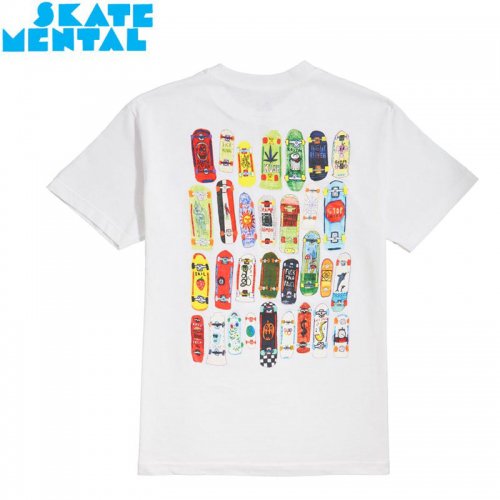 【SKATE MENTAL スケートメンタル スケボー Tシャツ】MINI BOARDS TEE【ホワイト】NO12