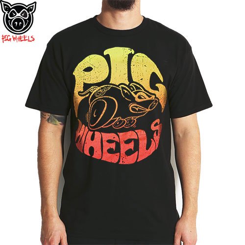 【SALE!  ピッグ PIG WHEELS スケボー Tシャツ】SUPER PIG V2 SLIM-FIT TEE【ブラック】NO4