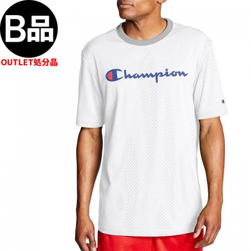 【アウトレット CHAMPION チャンピオン Tシャツ】REVERSIBLE MESH TEE USAモデル【ホワイト】