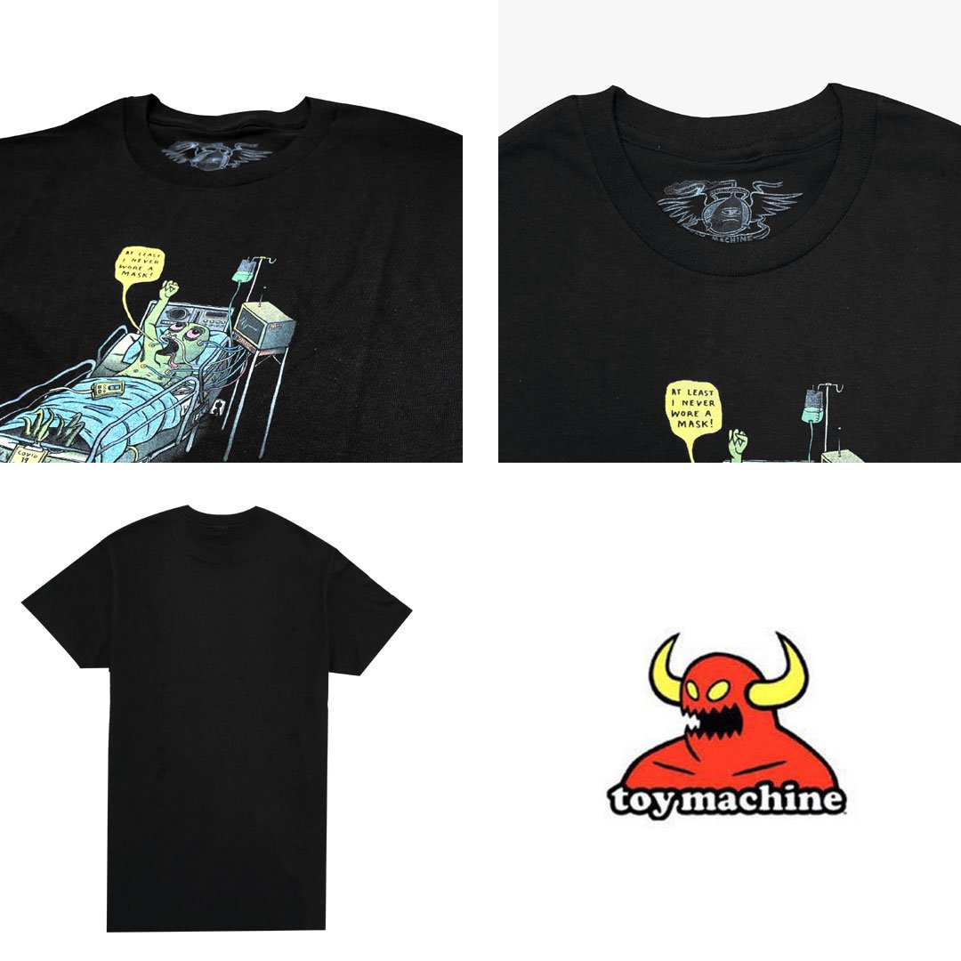 トイマシーン TOY MACHINE スケボー Tシャツ NO MASK TEE ブラック NO267