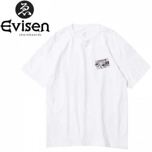 【EVISEN エビセン スケボー Tシャツ】SHOTCARD TEE【ホワイト】NO12