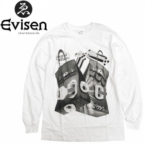 【EVISEN エビセン スケボー ロング Tシャツ】RAINBOW L/S TEE【ホワイト】NO5