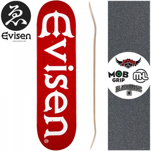 【EVISEN エビセン スケートボード デッキ】EVI LOGO RED DECK【8.0インチ】【8.125インチ】NO69