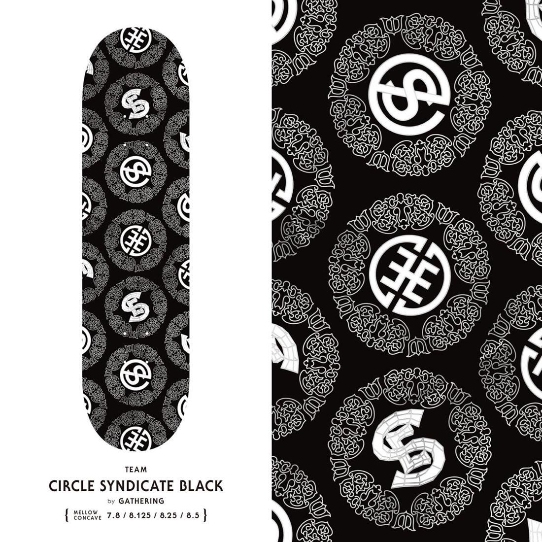 EVISEN エビセン スケートボード デッキ CIRCLE SYNDICATE BLACK