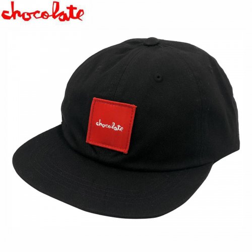 ＼バレンタインSALE!2/14迄／【チョコレート CHOCOLATE スケボー キャップ】RED SQUARE SNAPBACK HAT ブラック NO84