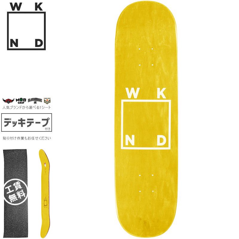 ウィークエンド WKND スケボー デッキ WHITE LOGO DECK 8.125インチ イエロー NO97