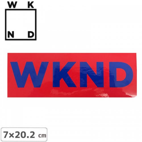  【ウィークエンド WKND スケボー ステッカー】BANNER STICKER レッド 7cm×20.2cm NO13