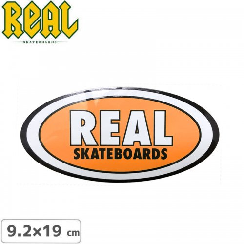 ڥꥢ REAL SKATEBOARD ܡ ƥåOVAL STICKER 9.2cm x 19cm  NO56