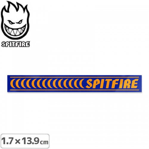【スピットファイアー SPITFIRE スケボー ステッカー】BARRED STICKER ブルー×イエロー 1.7cmｘ13.9cm NO139