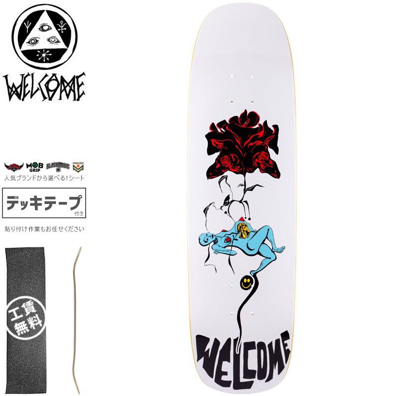 WELCOME ウェルカム スケートボード デッキ LESSRACH ON SON OF GOLEM WHITE DECK 8.75インチ NO46