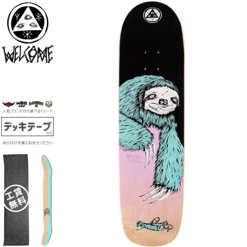 【WELCOME ウェルカム スケートボード デッキ】SLOTH ON THE SON OF PLANCHETTE BLACK LAVENDER DECK【8.38インチ】NO52