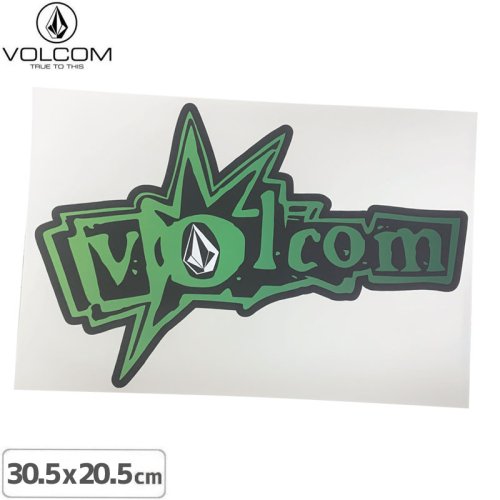 【ボルコム VOLCOM ステッカー】SPLAT STICKER グリーンxブラック 30.5 x 20.5cm NO446