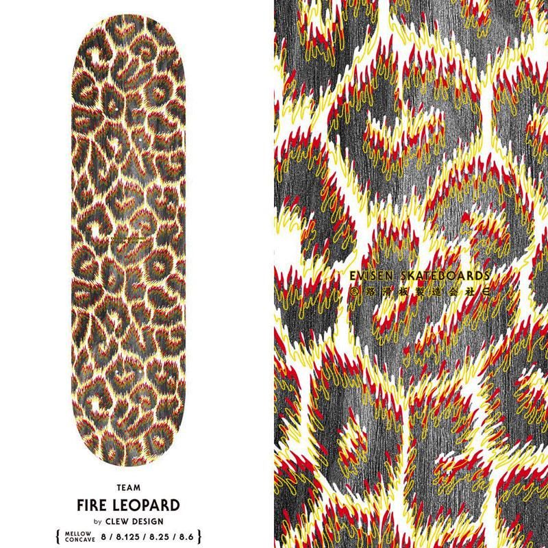 EVISEN エビセン スケートボード デッキ FIRE LEOPARD DECK NO93